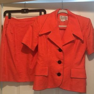 Woman’s coral 2-piece suit
